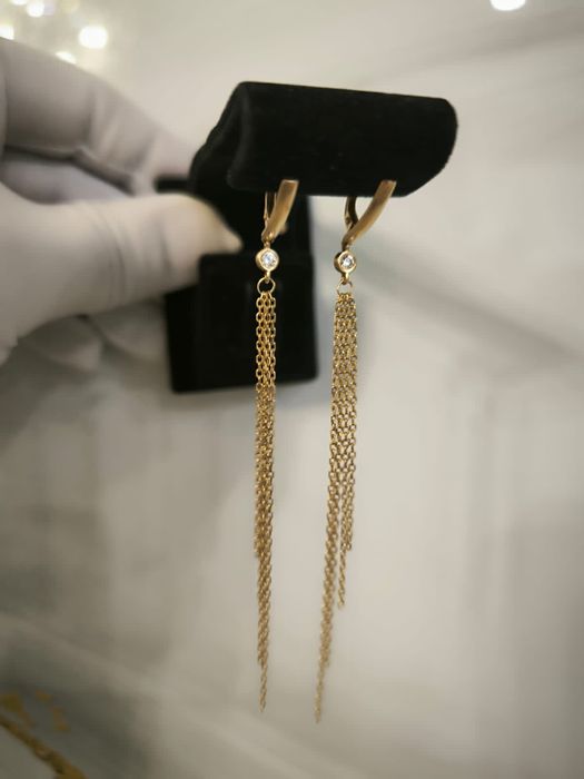 Золотые серьги - цепи