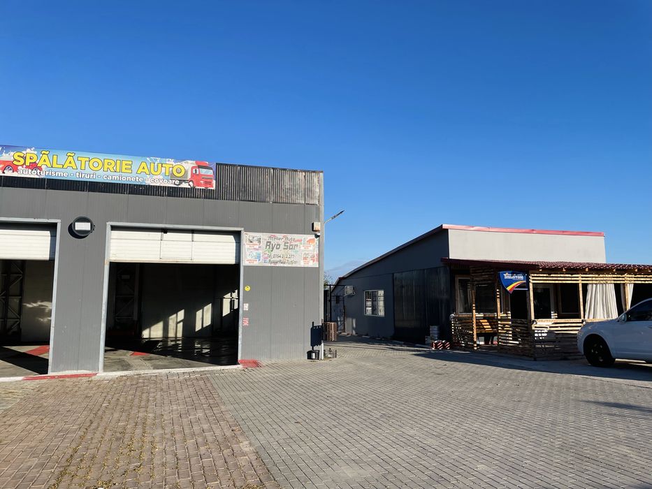 Închiriez hală/spațiu comercial – ideal spălătorie, service, depozit – Tulucești