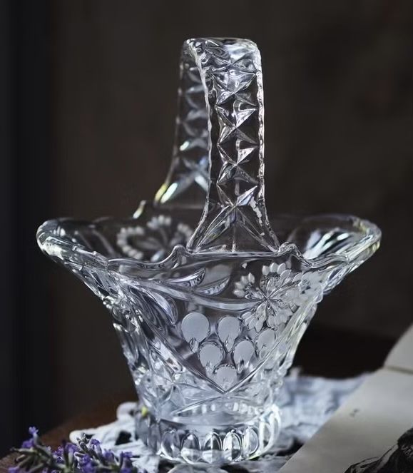 Немска кристална ваза/кошница на Anna Hütte Bleikristall