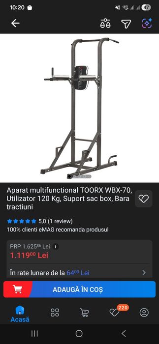 Aparat fitness Toorx tracțiuni multifuncțional nou