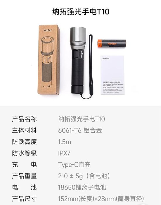 Фонарь ручной NexTool T10