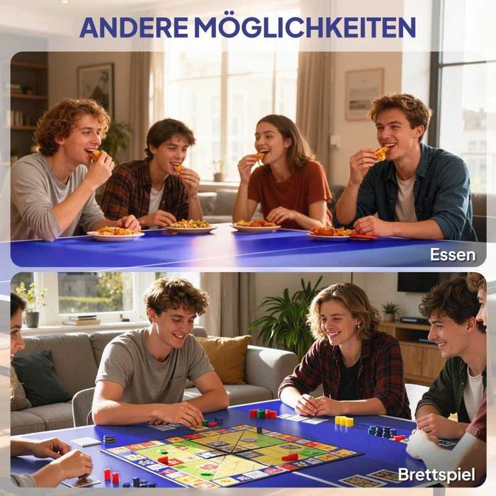 Маса за тенис на маса SPORTNOW, сгъваема, преносима, 2 ракети, 3 топки