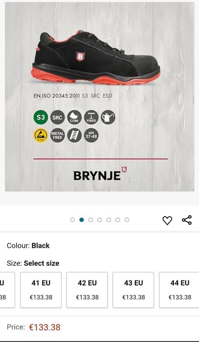 Нови работни обувки BRYNJE- номер 43