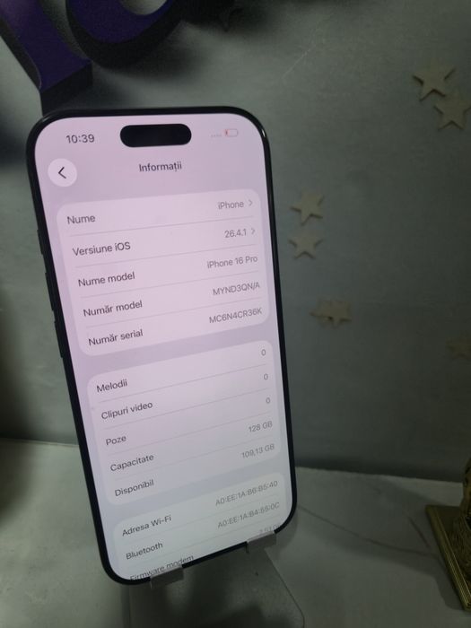 iPhone 16 Pro 5G 128GB Baterie:93%.Preṭ fix! CA nou