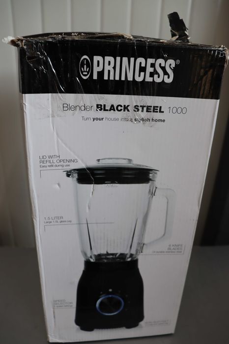 Princess Black Steel 1000 – мощен блендер 1000 W, 1.5 L