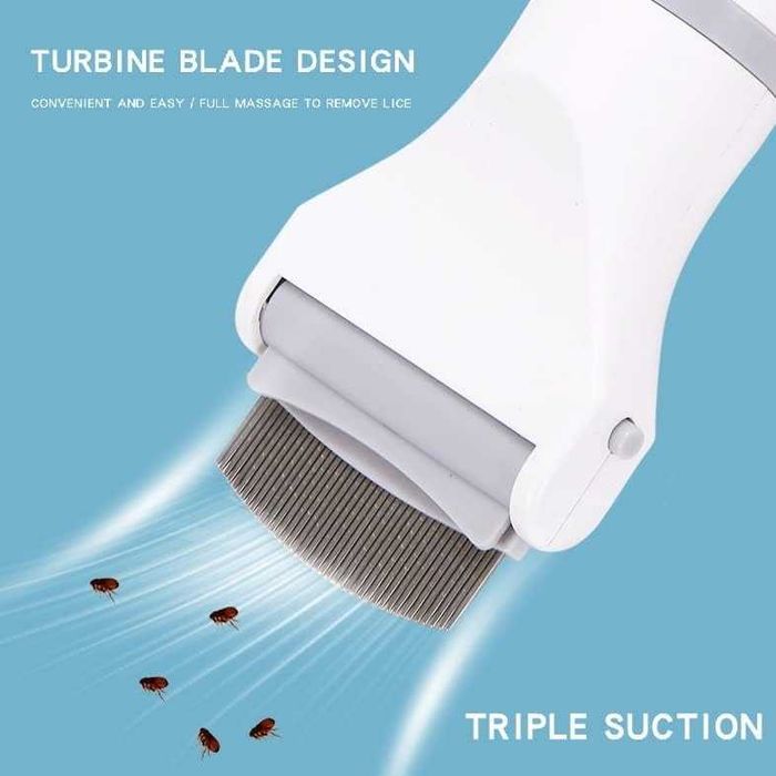 Електрически вакуумен гребен за кучета/котки - събиране на бълхи/въшки