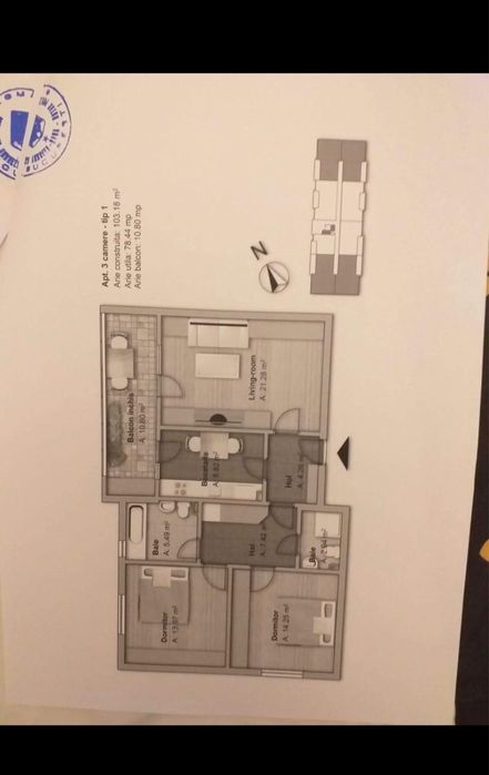 Vand apartament 3 camere Platanii Residence
