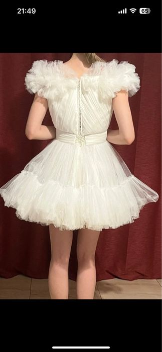 Rochie scurta alba din tulle Ana Radu S/36