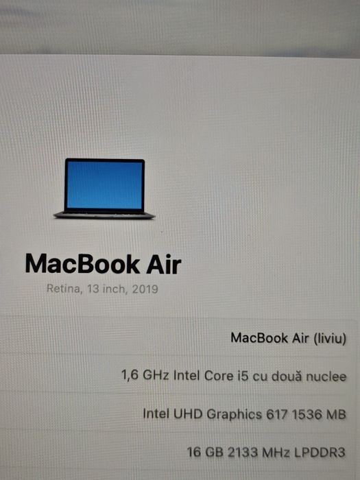 Mac Book Air I5 2019 16 gb 256 Gb