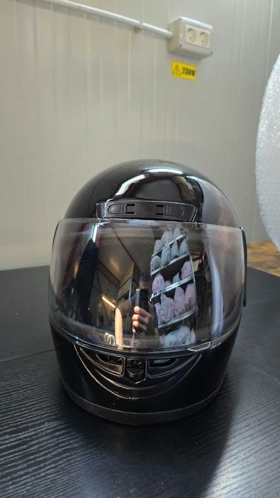 Casca Moto/Scuter/ATV,  marime universala, Negru Lucios