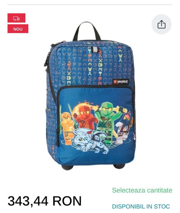 Troller/ ghiozdan baieti LEGO - design NinjaGo Family