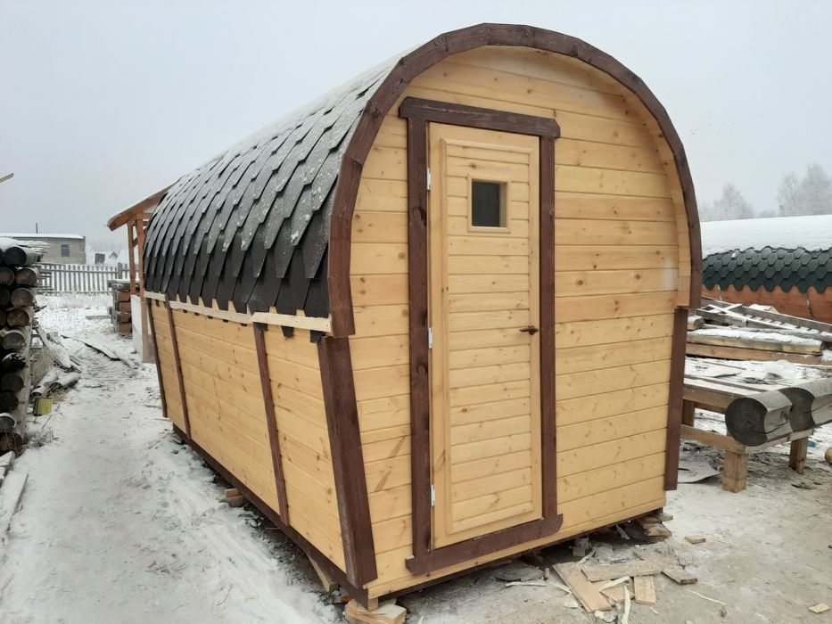 Баня каркасная, бочка, викинг...