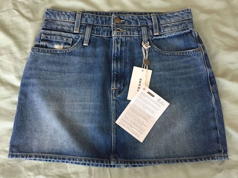 Къса дънкова пола Frame с висока талия, M - L, нова