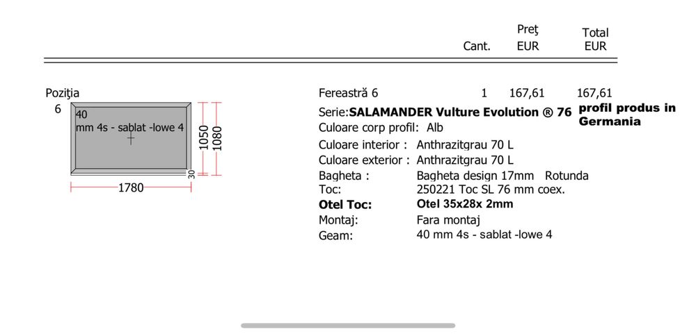 Fereastra termopan PVC glaf manere NOI