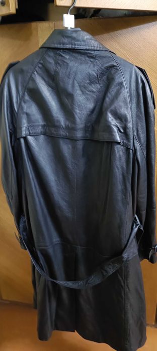 Кожаный мужской плащ премиум класса. США