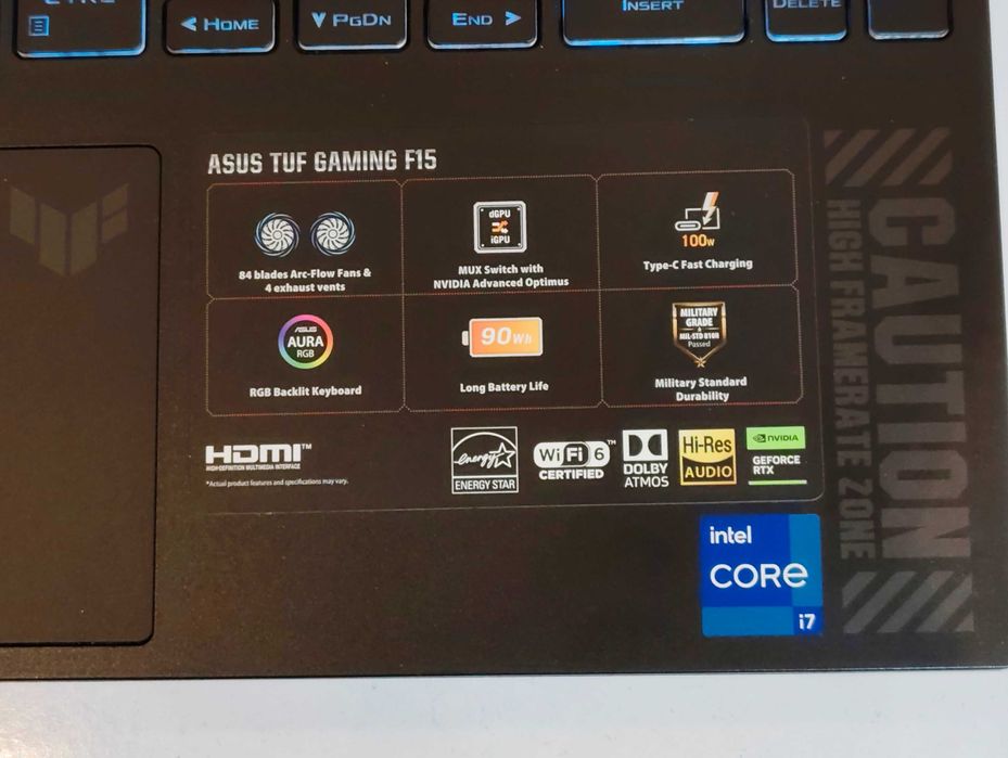Gaming Asus TUF F15 RTX 4060 i7 13620H 512 SSD 16Gb DDR5 144Hz Nvidia