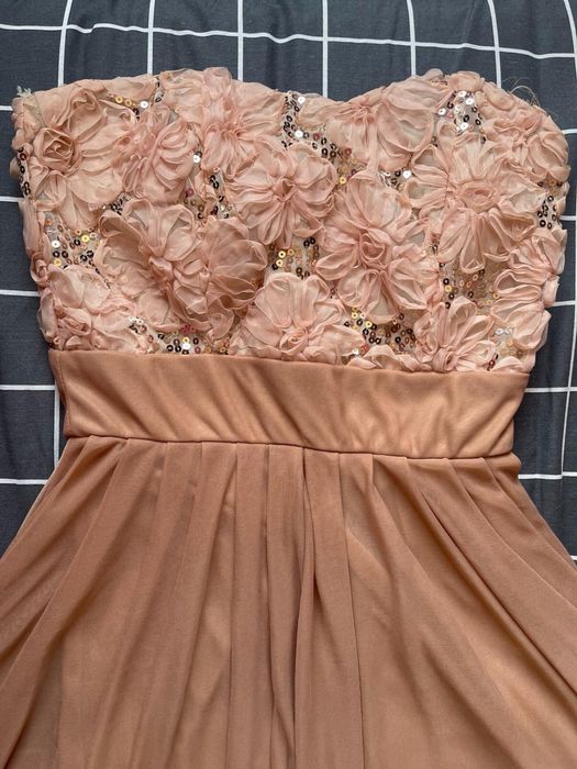 Rochie ocazie roz cu paiete