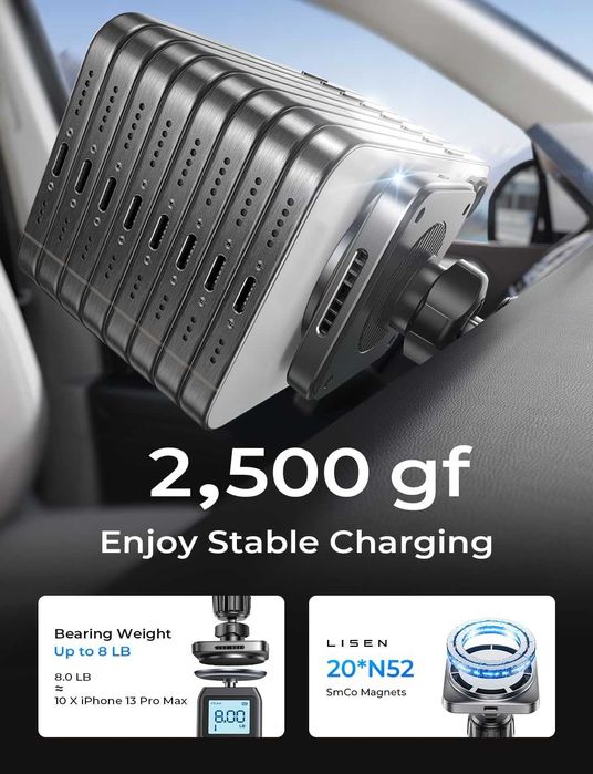 Магнитно бързо зарядно/ стойка за телефон от М6 15W