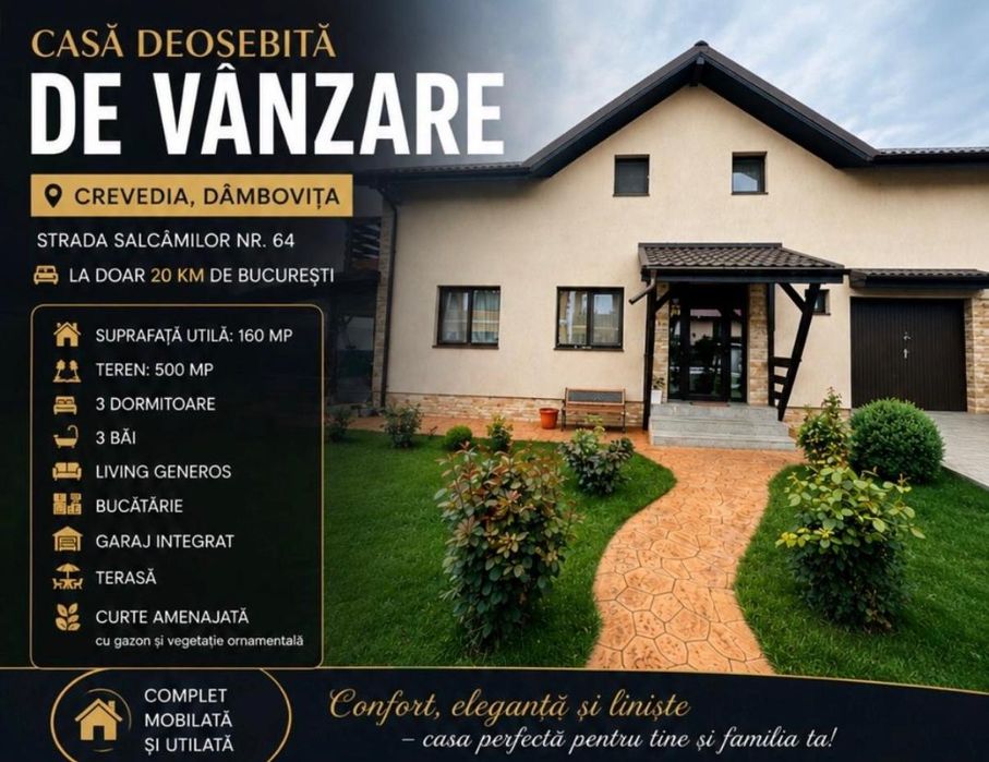 Vand Casa  Mobilata/Utilata Crevedia DB