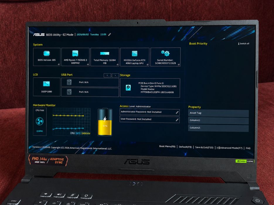 Laptop Gaming ASUS TUF Gaming A15 - RTX 4060 - Nou - Garantie