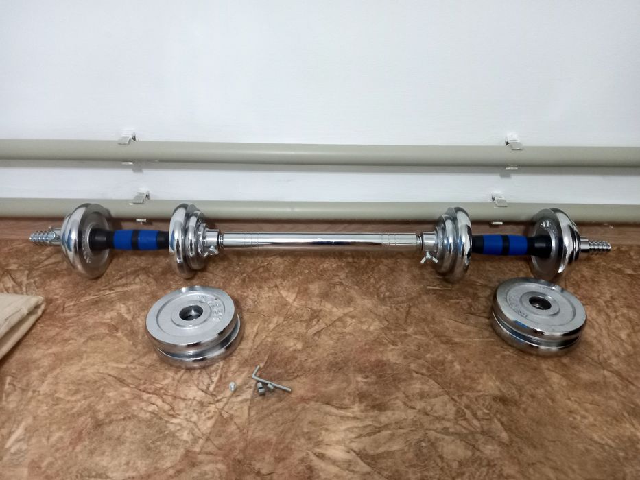 Две штанги,гантели