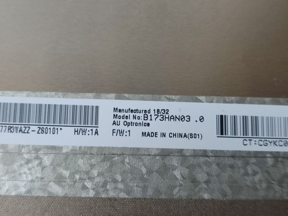 Display 17,3 Slim IPS 40pini eDP 144Hz FULLHD - B173HAN03.0