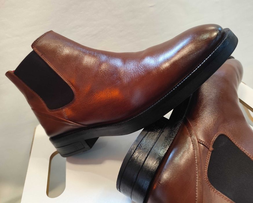 Ghete chelsea 43 43.5 plain toe Tommy Hilfiger piele naturala moale