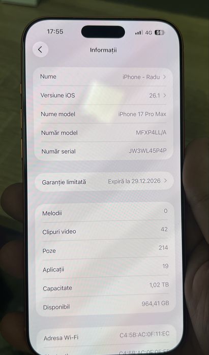 Iphone 17 pro max 1TB