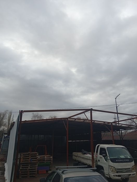 Навес профнастил стропила