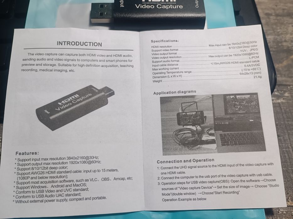 Карта видеозахвата USB 3.0 4К 60 FPS / карта видео захвата и стриминга