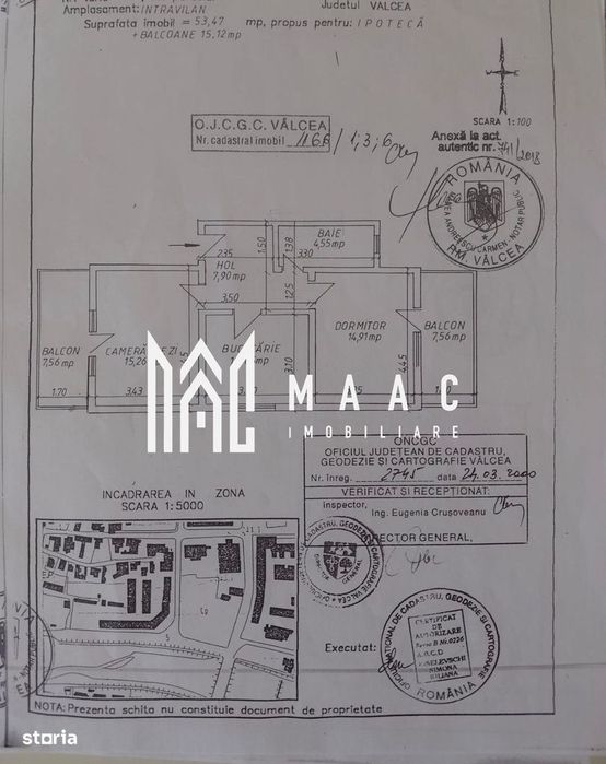 Apartament 2 camere | Ultracentral | Etaj 3 | 2 balcoane