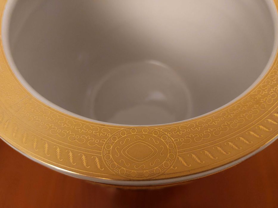 Jardiniera nobila nefolosita decor auriu albastru cobalt