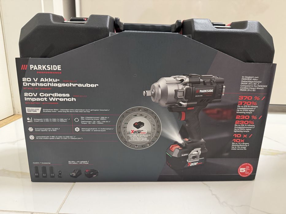 PARKSIDE PERFORMANCE 20V ударен гайковерт – чисто нов