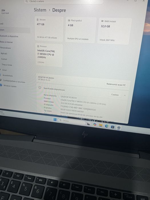 Vand HP Zbook v15 G5