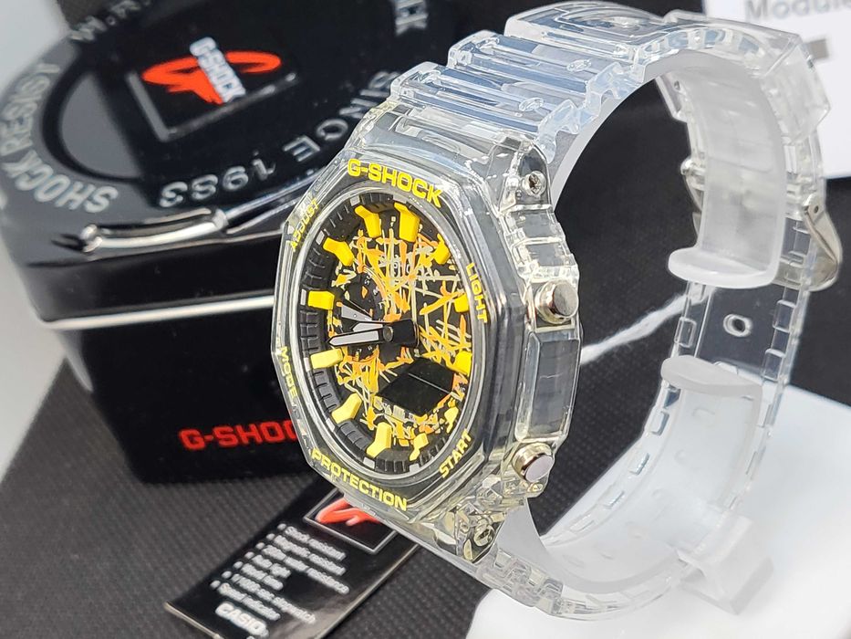 Ceas Sport Casio g shock ga2100 jellyfish celestial Galben  Nou,Garantie 2 ani