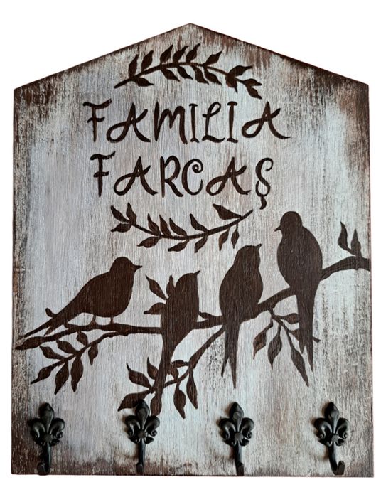 Cuier pentru chei pictat manual si personalizat