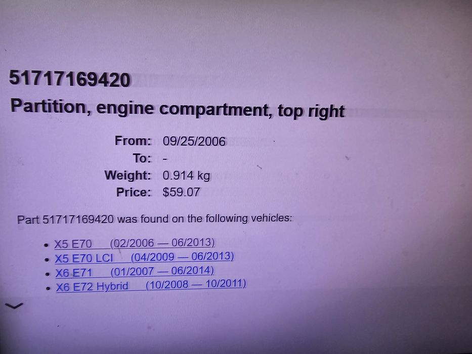 3вукоизолация на двигателното пространство  E70,E71.