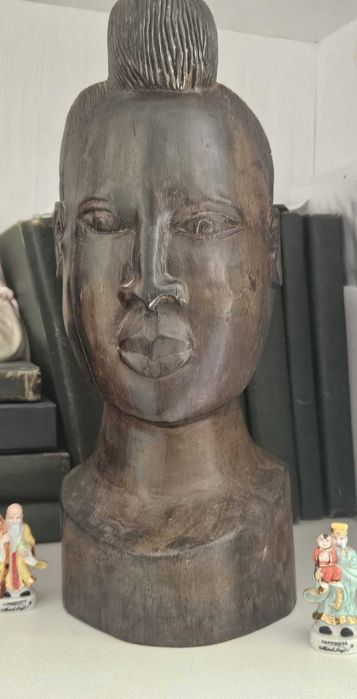 Statueta bust african din abanos , 2.3 KG