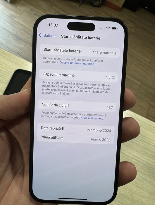 Telefon Iphone 16 Impecabil ca Nou Black 5G Fullbox Schimb Trimit