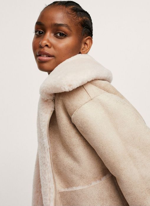 Mango Двулицево яке Splash от еко кожа с джобове