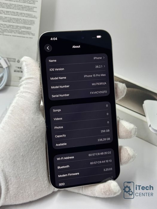 iPhone 15 Pro Max, 256GB, Natural Titanium, 100% батерия, КАТО НОВ, 1г. ГАРАНЦИЯ!