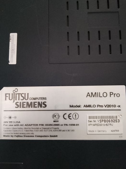 Ноутбук  старый нет зарядки