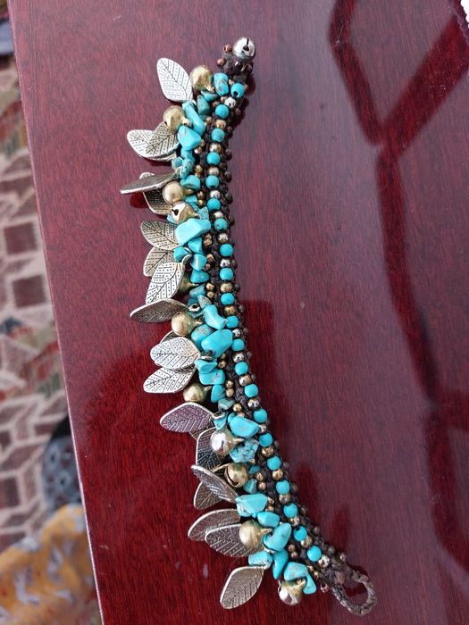 Bratara tailandeza hand made cu turcoaze naturale