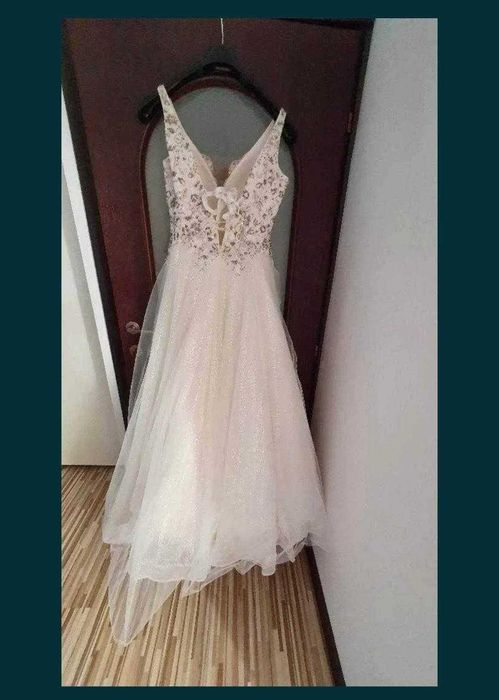 Rochie de mireasa nou nouta alb ivory,masura M-L/44