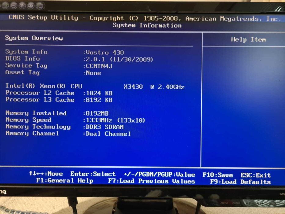 PC  Dell Vostro 430 quad core 8gb ram,video GTX660