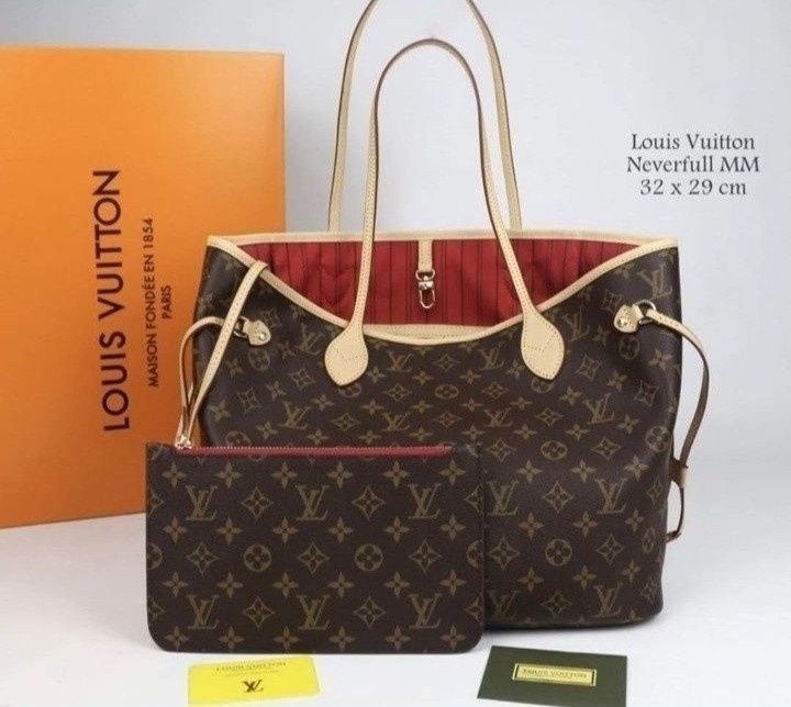 Geanta piele naturala,model Neverfull(Franta)card,certificat,saculet,e