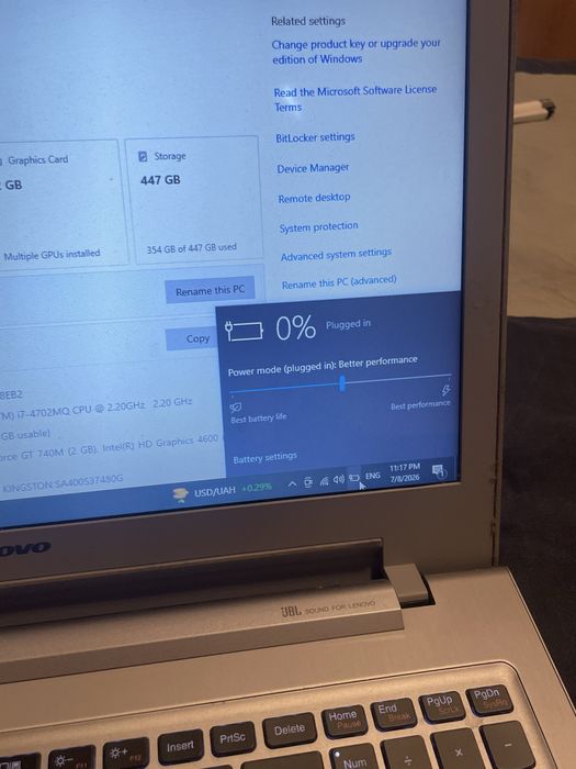 Laptop Lenovo Ideapad Z 510,I7 4702MQ, 8gb ddr3, ssd 480