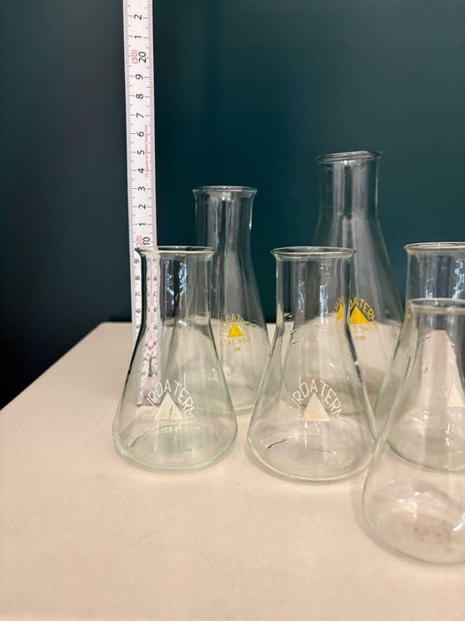 Recipiente laborator TUDATERM sticlă borosilicat, rare, anii 1950