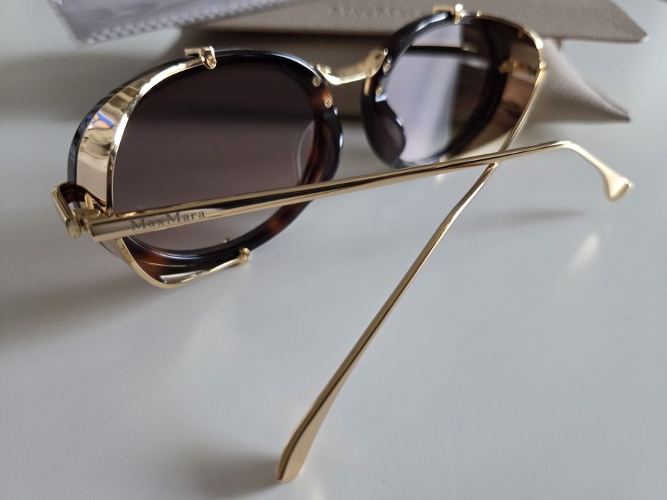 Ochelari de soare model Max Mara cu toc de piele inclus