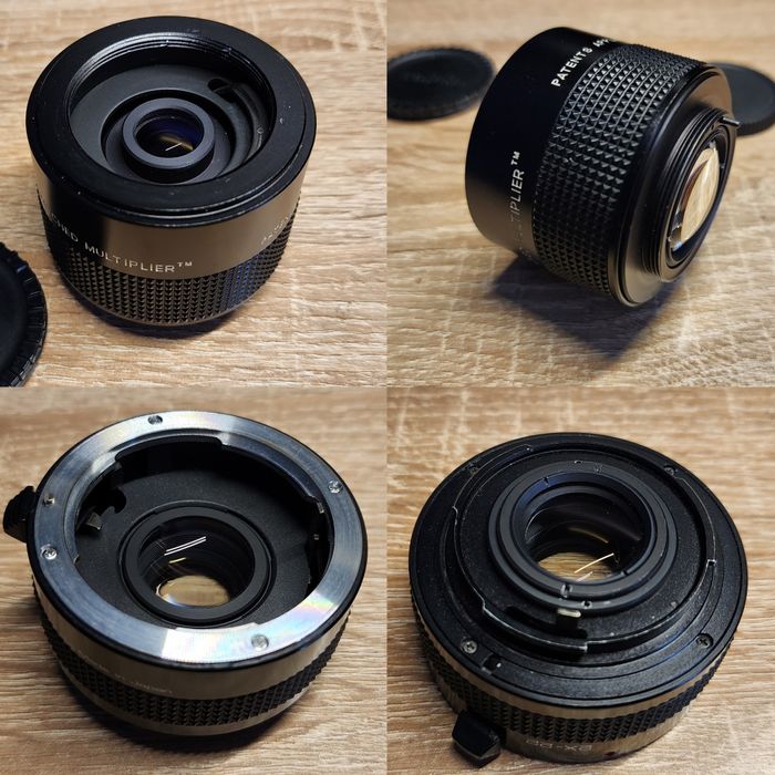 lot obiective + teleconvertoare + tuburi macro diverse monturi